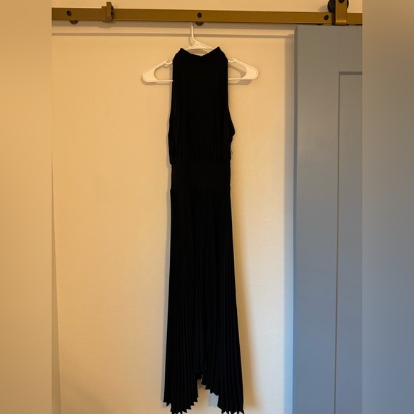 A.L.C. Renzo Black Pleated High Neck Dress - Picture 4 of 14
